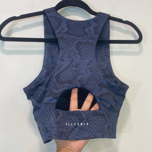 ALLFENIX  Melbourne  Australia Snake Print Sports bra Padded Blue Medium - Picture 1 of 6
